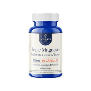 Triple Magnesio - Bisglicinato, Citrato Y Taurato 400Mg 60 Cap Karun Life