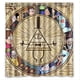 thumbnail image 1 of Cortina de ducha con diseño de mapa de Bill Cipher de Gravity Falls, juego de cortina de baño con ganchos, tamaño 66 x 72 pulgadas, 1 of 3