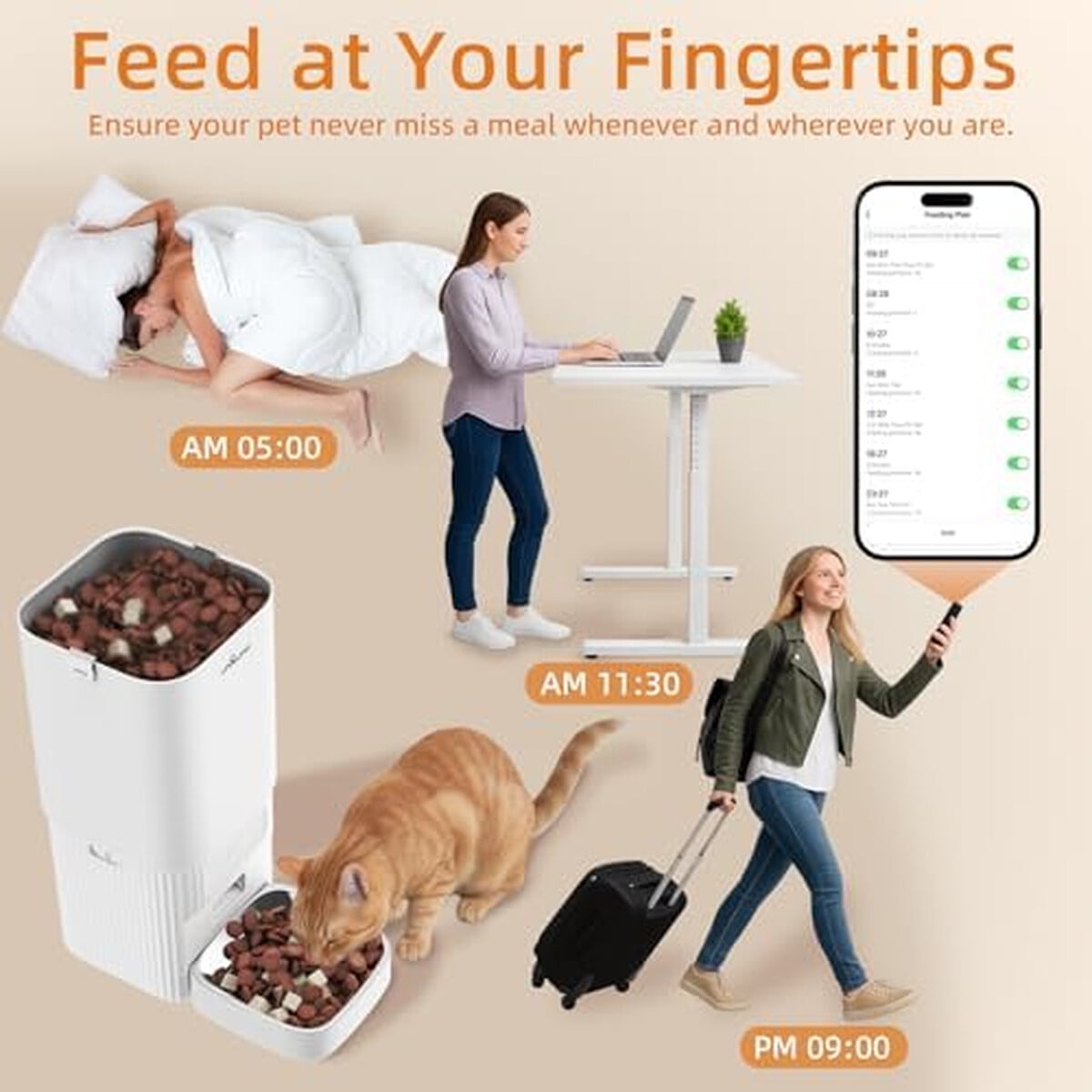 Comedero Automatico Upawpia 7l Wifi Control App Doble Energaa