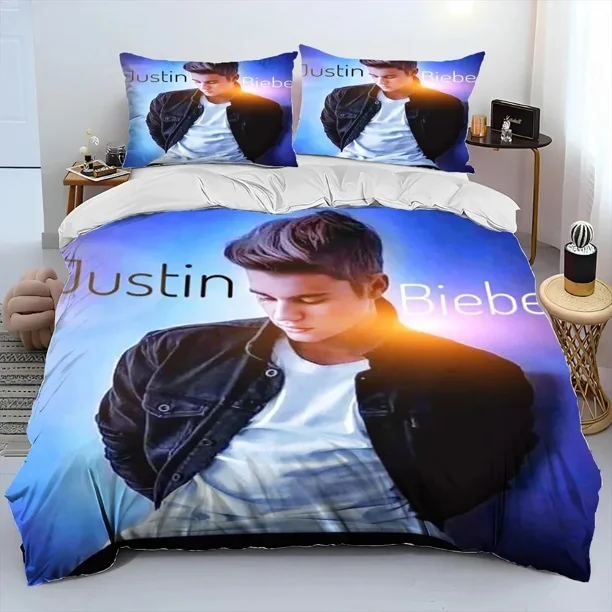Popular Singe Justin Bieber JBiebs Bedding Set Duvet Cover Bed Set Quilt Cover Pillowcase Comforter Boys Adult Bed Sheets