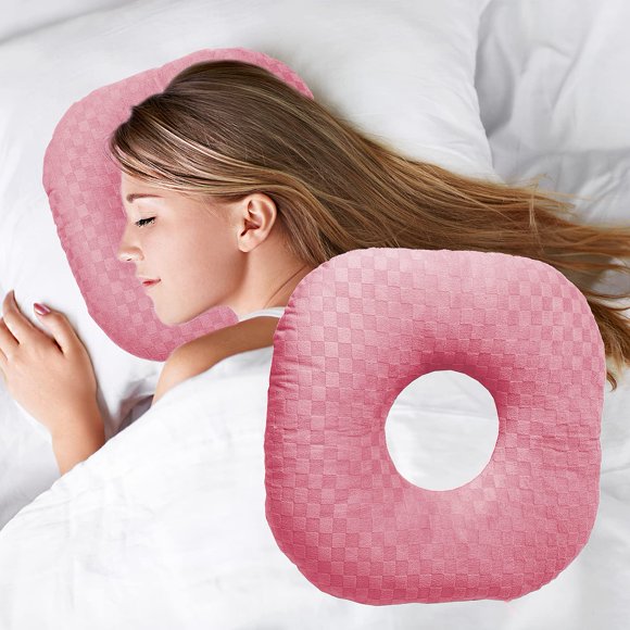 Almohada perforadora Wuronsa para personas que duermen de lado con orificio para la oreja