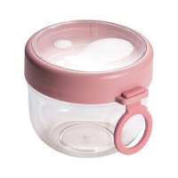 Bothyi - Taza De Cereales Con Tarro De Avena Durante La Noche, Taza De Leche Con Agua Y Azúcar De 600Ml Para Oficina, Hogar, Gimnasio, Rosa