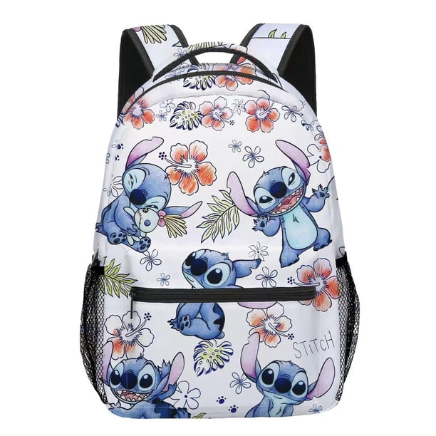 MINISO Disneys Stitch Kawaii Backpack Anime Cartoon Style Adorable College Bag with Fun Zipper Detail Perfect Womens Daily Use