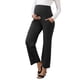 thumbnail image 4 of INSPIRE CHIC Pantalones de Maternidad de Pierna Ancha para Mujeres Sobre el Vientre Elásticos y Extensibles con Bolsillos Negro X-Large, 4 of 6