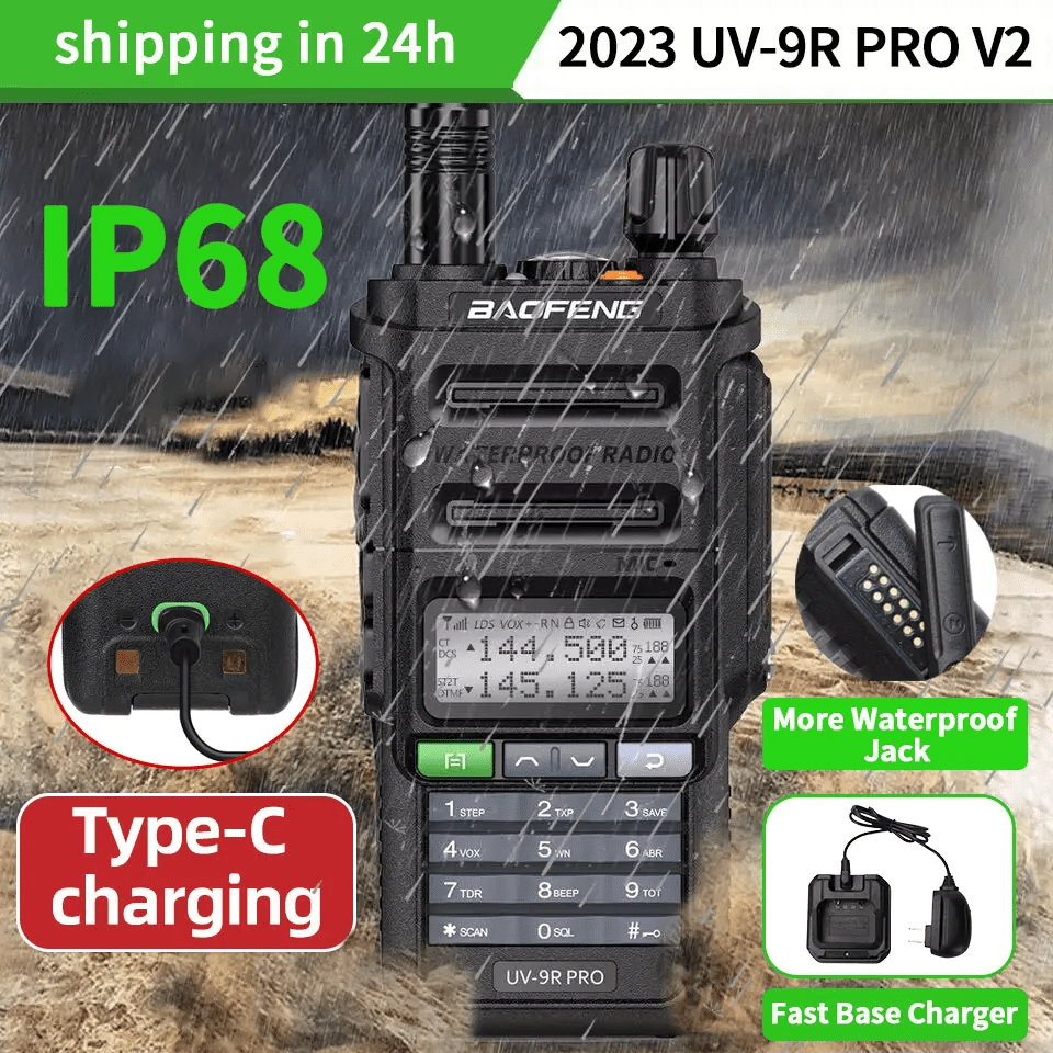Baofeng Uv-9r Walkie Talkie Dual Band Vhf Uhf 5w 128 Canais 5w