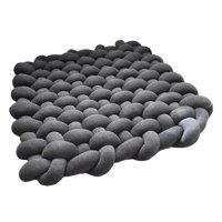 Bothyi - Manta De Hilo De Punto Hecha A Mano Gruesa Suave Para Salón Sofá Gris Oscuro