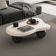 thumbnail image 2 of 40 Inch Cloud Shaped Coffee Table with 3 Ball Legs for Living Room, White Top Black Legs, 2 of 3