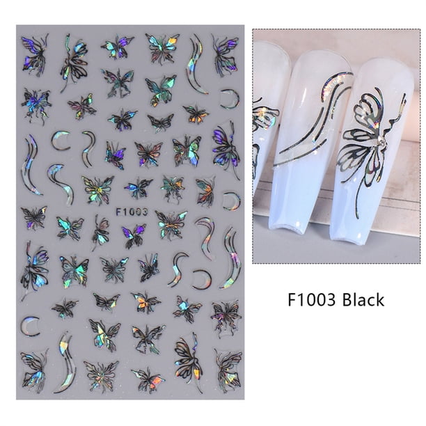 Laser Three-dimensional Nail Stickers Nail Decoration Butterfly Nai 3d New Bronzing Nail Sticker Beauty And Health Manicure