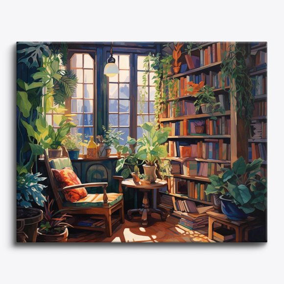 Kit de Pintura por Números Craftoria 40x50 cm Rincón Acogedor de la Ciudad – 24 colores