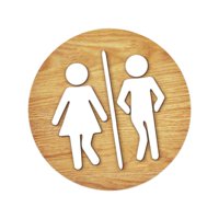 Bothyi - Señal De Baño Redondo Señal De Baño Para Establecimientos De Baño Centro Comercial Color De Grano De Madera