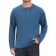 thumbnail image 1 of INSPIRE CHIC Camisetas Henley de Hombre Manga Larga Botón Pullover Camisa Casual de Negocios 2XL Azul, 1 of 6