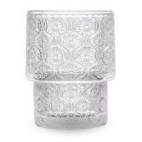 Santú Home & Deco - Vaso Vidrio Relieve Flor Begonia 180Ml