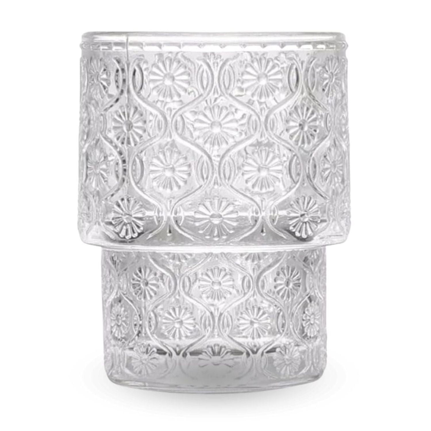 Santú Home & Deco - Vaso Vidrio Relieve Flor Begonia 180ml