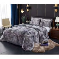 Angeles Del Hogar - Peludo Con Chiporro 1,5 Plaza Gris Jaspeado