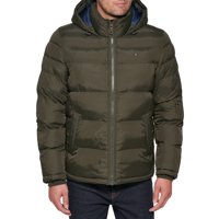 Chaqueta Tommy Hilfiger Para Hombre, Clásica, Con Capucha, Acolchada, Color Oliva, Xxl