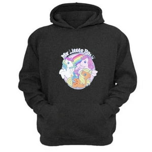 Genérico - Polerón Canguro Mi Pequeño Pony Gris Oscuro Talla Xl Unisex