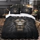 thumbnail image 3 of Juego de funda nórdica y sábanas de microfibra con estampado dimensional de El Rey León de la Corona, fundas de almohada de microfibra suaves y hermosas, con cremallera invisible,, 3 of 3