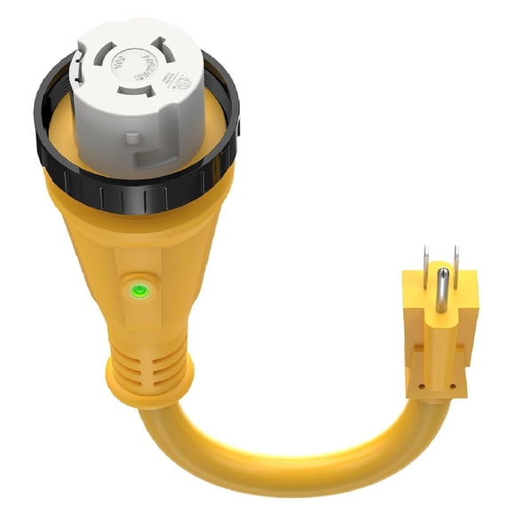 Adaptador RV Kohree 50 A macho a 15 A hembra 110 V con LED