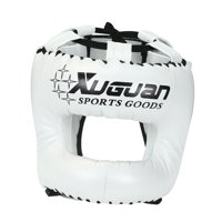Ioensy - Casco De Boxeo Protección De Cabeza Acolchada Ajustable Para Sanda Karate Grappling S White