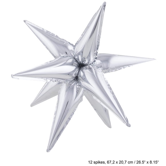Lámina de aluminio con forma de estrella plateada, divertida, Estados Unidos, 20 x 58 cm