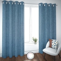 Elizabeth Peper - Set De Cortinas Textura Lino 2 Paños De 145 X 220 Cm Azul