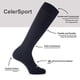 thumbnail image 5 of Calcetines de fútbol CelerSport para jóvenes, niños y adultos, negros (paquete de 2), 5 of 6