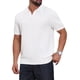 thumbnail image 5 of INSPIRE CHIC Regreso a Clases Polo de Punto Texturizado para Hombre Cuello en V Manga Corta Polo de Golf S Blanco, 5 of 6