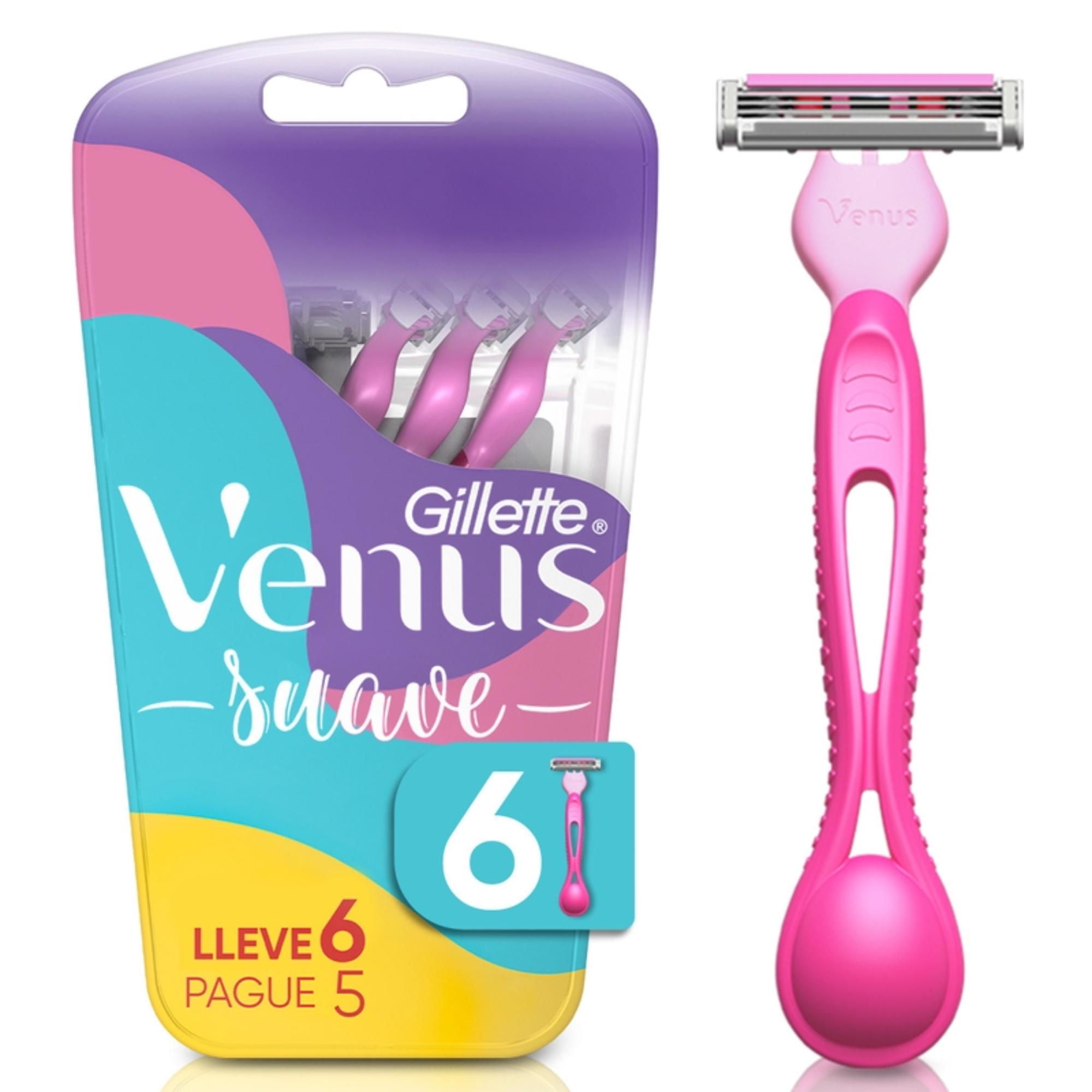 Máquina De Afeitar Femenina Aloe Vera Suave 6 Un Venus