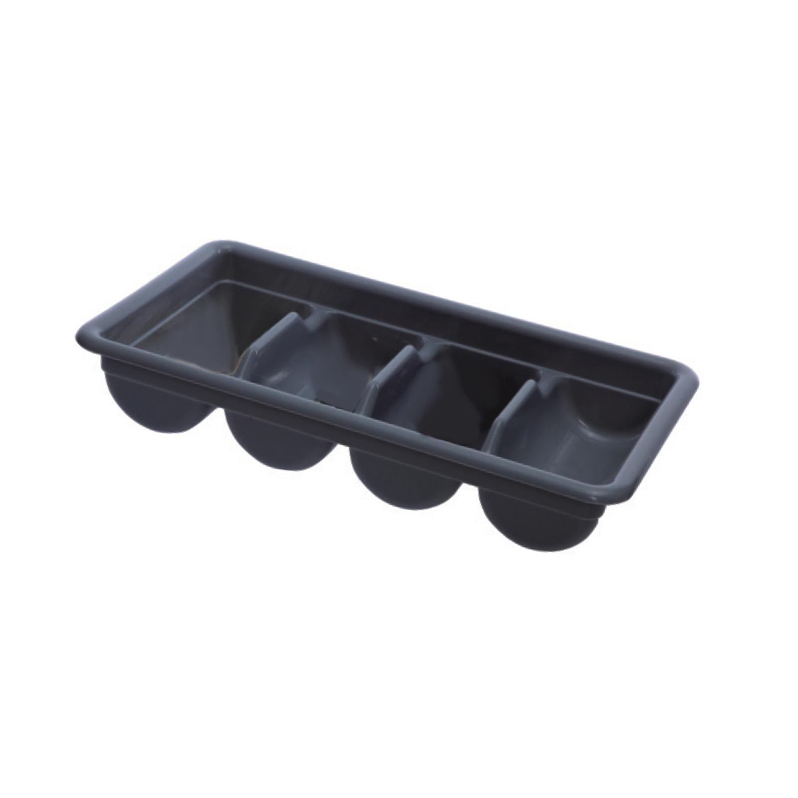 Magideal - Soporte Para Cubiertos De 4 Compartimentos, Bandeja Organizadora De Cubiertos, Cucharas, Tenedores, Soporte Para Utensilios De Cocina Para Habitación, Negro