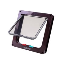 Magideal - Puerta Duradera Para Mascotas, Puerta Para Perros, Suministros Para Mascotas Con Cerradura De Seguridad De 4 Vías, Puerta Con Solapa Para Perros Y , Marrón