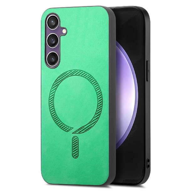 Magnetic Slim Case for Samsung Galaxy S23 FE with Camera Guard & Anti-Scratch Back Green