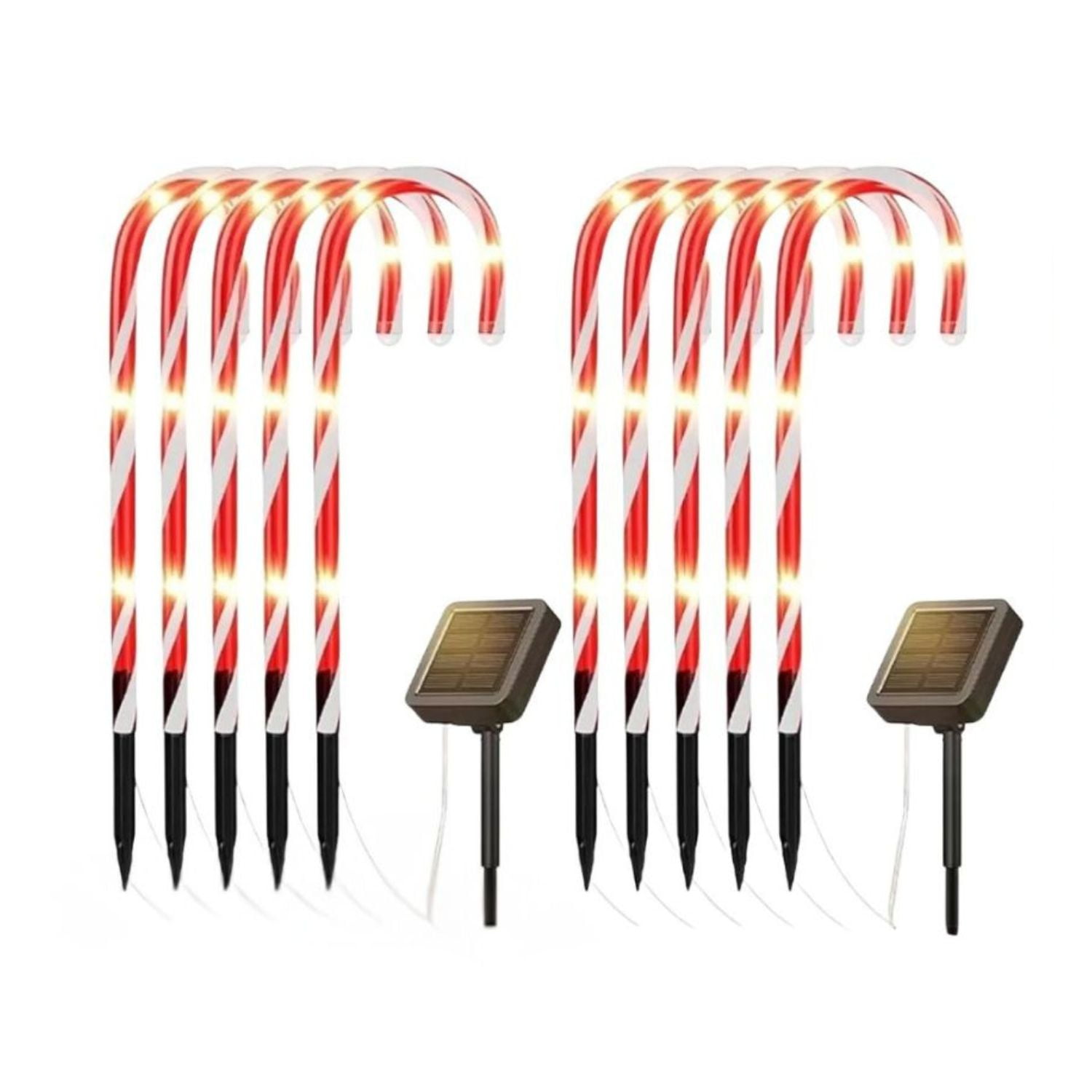 Disparo - Set 10 Luces Navidad Bastones Led Estaca Solar Decorativas