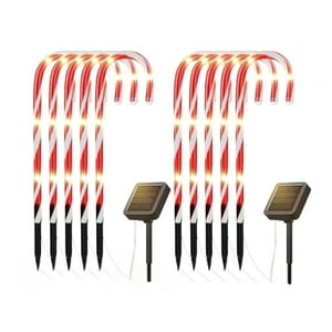 Disparo - Set 10 Luces Navidad Bastones Led Estaca Solar Decorativas