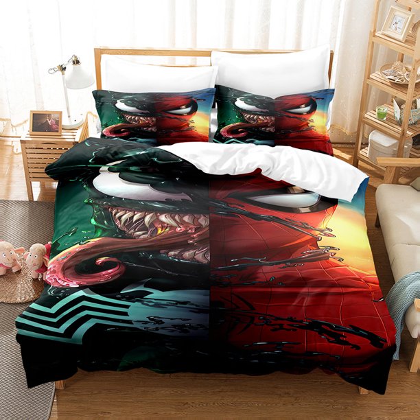 v2834 Bed Sheets Cartoon Bedding Set Quilt Spiderman Duvet Cover Comforter Bedclothes Children Kid Boy Bed Birthday Gift 3-Piece Bedding Set (1 Duvet Cover + 2 Pillow Shams) Bed Sheets ju2834