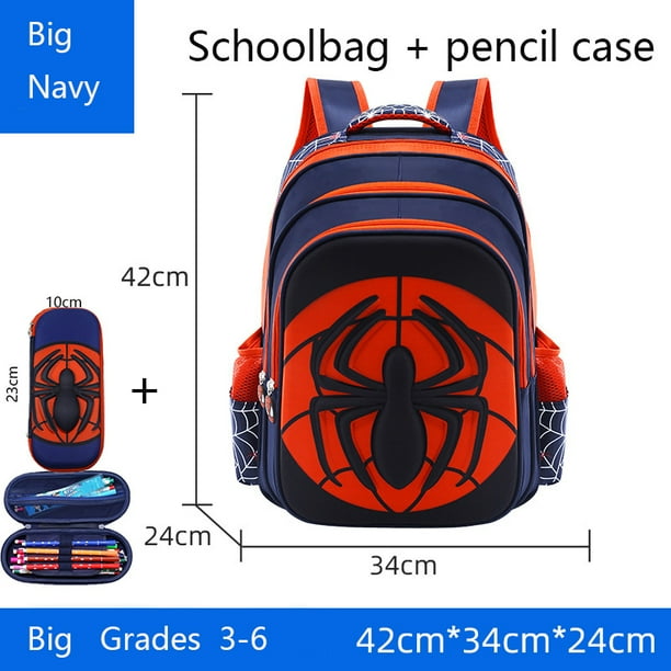 Fashion Kid Backpack Children Boys School Bag Red And Black Spider Pattern Backpack With Pencil Case Set Kids Girl Boutique Bag
