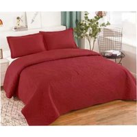 Genérico - Cubrecama Quilt Verano King Color Burdeo