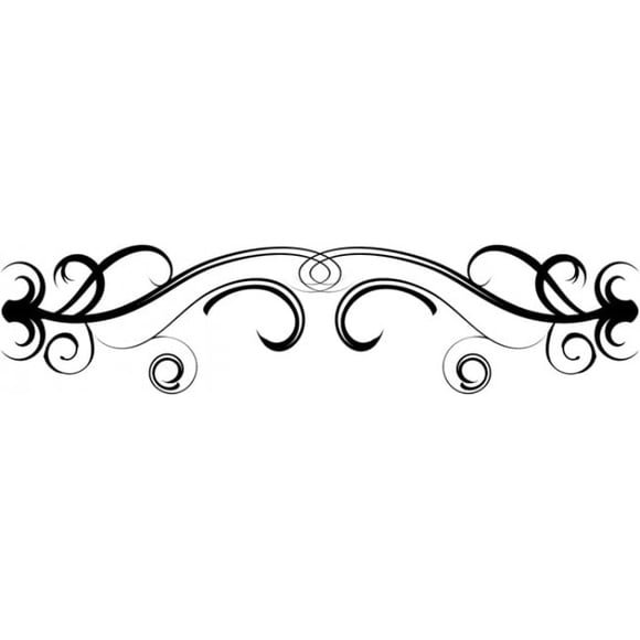 Decomural Swirling Symmetrical Lines Border Floral WS-18074