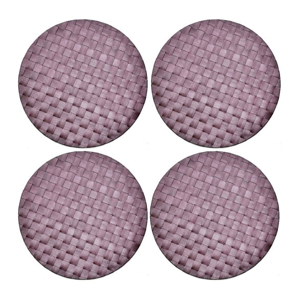 Set de 4 individuales redondos Saleen de 36 cm color burdeos