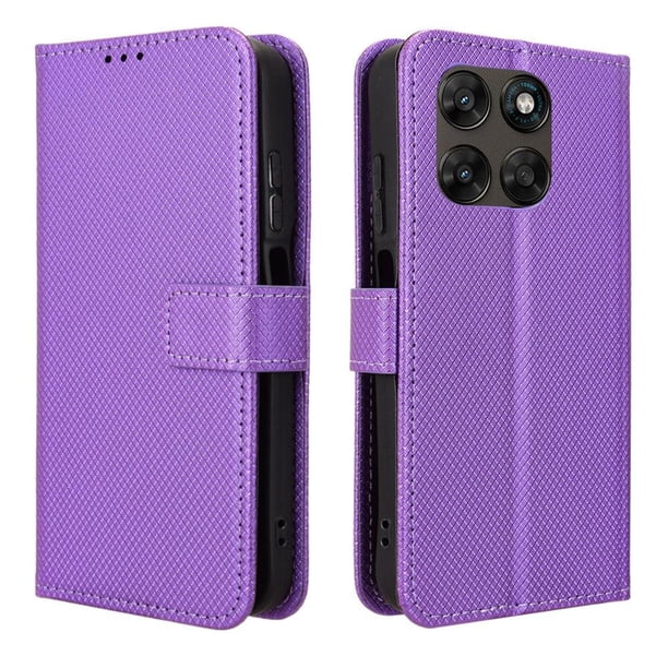 Funda Billetera para Motorola Moto G17 Power 4G con Ranuras y Soporte Morado