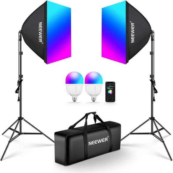 Estudio Iluminación Rgb Softbox + Bolso