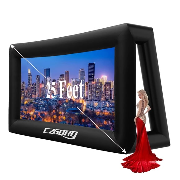Pantalla de proyector inflable CZGBRO de 25 pies con ventilador y bolsa