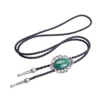 Magideal - Cowboy Bolo Tie Western Oval Colgante Accesorio De Ropa Cadena Con Estilo Charm De Estilo Vintage Para Banquete Cumpleaños Prom Traje De Boda