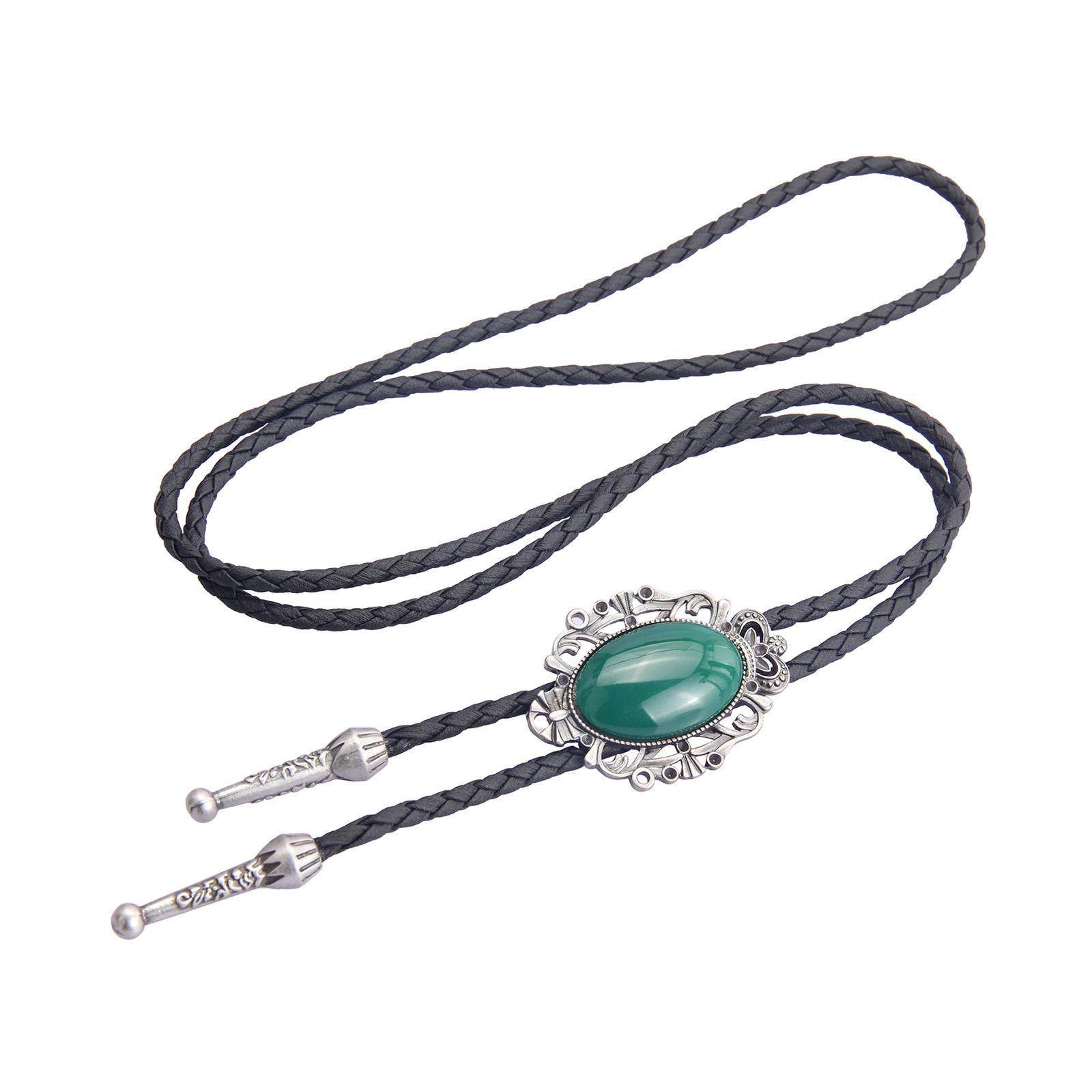 Magideal - Cowboy Bolo Tie Western Oval Colgante Accesorio De Ropa Cadena Con Estilo Charm De Estilo Vintage Para Banquete Cumpleaños Prom Traje De Boda