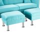 thumbnail image 4 of Sofa New Retro 3 Cuerpos Más 2 Pouf Felpa 12 Turquesa, 4 of 5