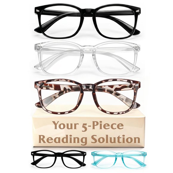 CHEERS DEVICES Gafas de Lectura Unisex Pack de 5 con Anti‑Reflejo UV400