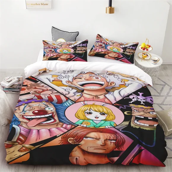 Duvet Cover One Piece Monkey D Luffy and Other Game Characters Cartoon Anime Cute Prints Home Breathable Kids Bedding Customized Bed Sheets