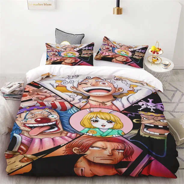 Duvet Cover One Piece Monkey D Luffy and Other Game Characters Cartoon Anime Cute Prints Home Breathable Kids Bedding Customized Bed Sheets
