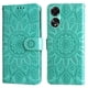thumbnail image 3 of Funda tipo cartera FOXDOCK para OPPO A78 4G , diseño girasol en relieve, cuero PU, cierre magnético, soporte y tarjetero, 3 of 5
