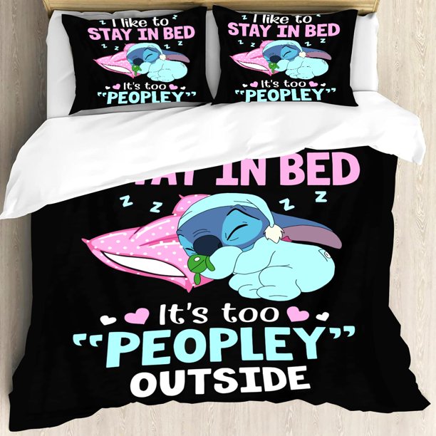Stitch Bedding Duvet Cover Anime Bedding Sets 3D Printed Lightweight 3 Pieces Comforter Cover Sets