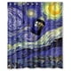 thumbnail image 1 of Cortina de ducha de baño con ganchos "Noche estrellada" de Vincent Van Gogh, tamaño 60 x 72 pulgadas, 1 of 3